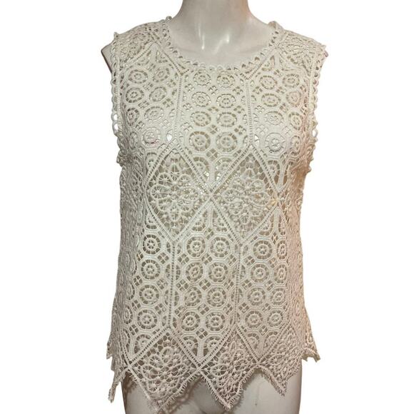 Anthropologie Lacework Shell Sleeveless Lace Top by Deletta Size S - Picture 3 of 8